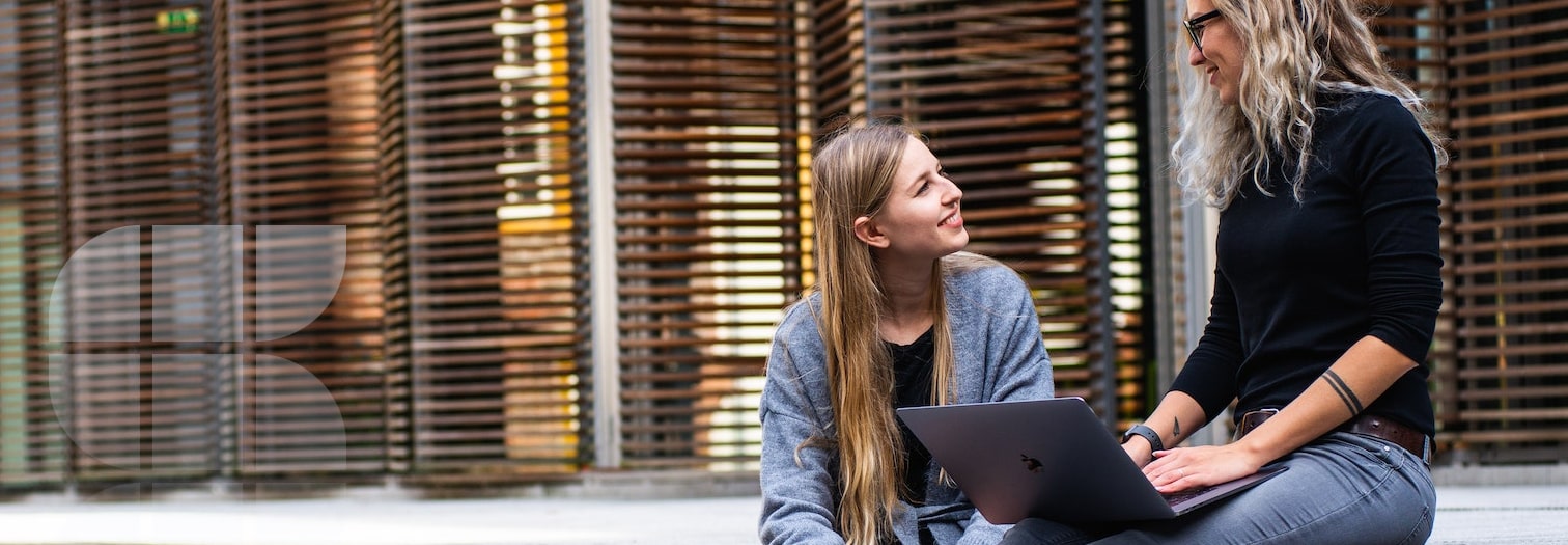 Person med laptop